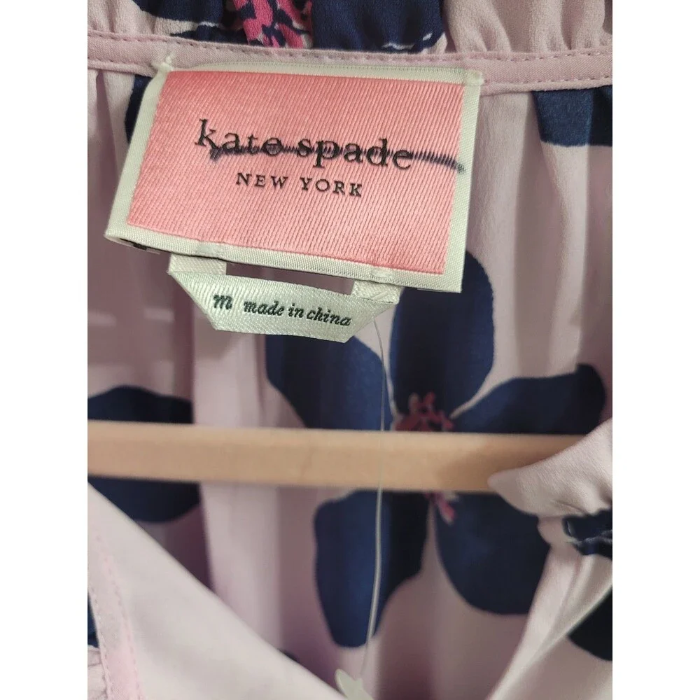 Kate Spade New York Grand Floral Smocked Waist Sleeveless Midi Dress NWOT Medium